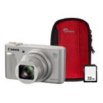 Canon PowerShot SX730 HS 20.3MP 40x Zoom Compact Camera, 32GB SD Card & Case - Silver