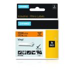 Dymo 18435/S0718490 Ribbon Vinyl black on orange 12mm x 5,5 m for Dymo Rhino 6-12mm/19mm/24mm