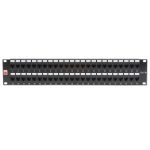 Lindy 19' CAT5e 2U 48 Port RJ-45 Patch Panel, Unshielded, Black