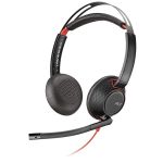 POLY Blackwire 5220 Headset Wired Head-band Calls/Music USB Type-C Black, Red