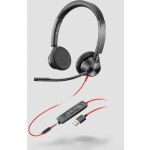 POLY Blackwire 3325, USB-A Headset Wired Head-band Office/Call center USB Type-A Black