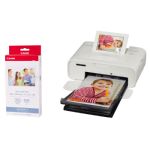 Canon SELPHY CP1300 Photo Wireless Printer including KP-36IP Ink Paper Set for 36 Photos - White