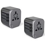 Maplin Worldwide Travel Adapter Wall Charger with 2x USB-A Ports - Pack of 2