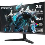 KOORUI 24 Inch Curved Gaming Monitor, FHD 1080p, 1ms Response Time, 180Hz Refresh Rates, HDMI 2.0/DP