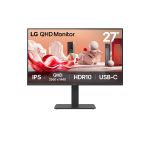 LG 27BA65QB computer monitor 68.6 cm (27") 2560 x 1440 pixels Wide Quad HD LED Black