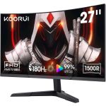KOORUI 27' 27E6CA Curved Gaming Monitor ? 165Hz, Full HD, Adaptive Sync, 99% sRGB, HDMI/DP