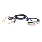 Aten 2L-7DX2U cable interface/gender adapter HDB-15 Male, USB A, Mini Stereo Jack DVI-I (Single Link), USB B, Mini Stereo Jack Black,Green,Pink