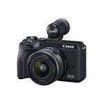 Canon EOS M6 MK II Mirrorless Camera with EF-M 15-45mm IS STM Lens & EVF-DC2 Viewfinder - Black