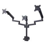 StarTech.com Triple Monitor Desk Mount For Up To Three 27in Screens, VESA 75x75/100x100, Tool-Less A