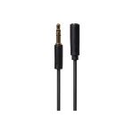 Maplin 3.5mm Aux Stereo 3 Pole TRS Jack Plug to 3.5mm Female Jack Plug Extension Cable - Black - 3m
