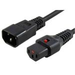 Cablenet 1m IEC C14 - IEC C13 IEC Lock Black PVC 1.0mm Power Leads