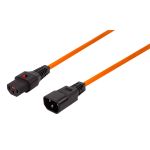 Cablenet 3m IEC C14 - IEC C13 IEC Lock Orange PVC 1.0mm Power Leads