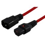 Cablenet 1m IEC C14 - IEC C13 IEC Lock Red PVC 1.0mm Power Leads