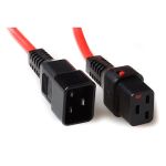 Cablenet 1m IEC C20 - IEC C19 IEC Lock Red PVC 1.5mm Power Leads