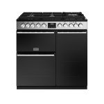 Stoves 444411487 cooker Range cooker Electric Gas Black, Stainless steel