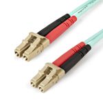 StarTech.com Aqua OM4 Duplex Multimode Fiber Optic Cable - 100 Gb - 50/125 - LSZH - LC/LC - 1 m