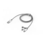 Verbatim 48869 USB cable 1 m USB A Micro-USB B/Lightning Aluminium,Grey