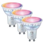 4lite Wiz Connect Dimmable Multicolour WiFi LED Smart Bulb - GU10 - Pack of 3
