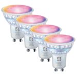4lite Wiz Connect Dimmable Multicolour WiFi LED Smart Bulb - GU10 - Pack of 4