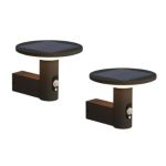 4lite Die-Cast Aluminium Circular Solar LED Talana Wall Light with Motion Detector - Graphite, Pack 