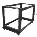 StarTech.com 12U Adjustable Depth Open Frame 4 Post Server Rack w/ Casters / Levelers and Cable Management Hooks
