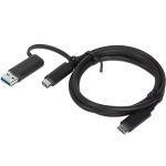 Lenovo 4X90U90618 USB cable 1 m 3.2 Gen 1 (3.1 Gen 1) USB A/USB C USB C Black