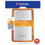 Verbatim Store 'n' Go external hard drive 500 GB Silver