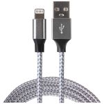 Maplin USB-A to Lightning Connector Cable Braided 12W 1m Retail Packaging - Silver