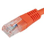 Cablenet 0.5m Cat6 RJ45 Orange U/UTP PVC 24AWG Flush Moulded Booted Patch Lead