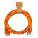 Cablenet 1m Cat6 RJ45 Orange U/UTP PVC 24AWG Flush Moulded Booted Patch Lead (PK10)