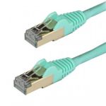 StarTech.com 3 m CAT6a Ethernet Cable - 10 Gigabit Shielded Snagless RJ45 100W PoE Patch Cord - 10GbE STP Category 6a Network Cable w/Strain Relief - Aqua Fluke Tested UL/TIA Certified