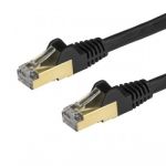 StarTech.com 3 m CAT6a Ethernet Cable - 10 Gigabit Shielded Snagless RJ45 100W PoE Patch Cord - 10GbE STP Category 6a Network Cable w/Strain Relief - Black Fluke Tested UL/TIA Certified