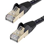 StarTech.com 7 m CAT6a Ethernet Cable - 10 Gigabit Shielded Snagless RJ45 100W PoE Patch Cord - 10GbE STP Category 6a Network Cable w/Strain Relief - Black Fluke Tested UL/TIA Certified
