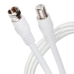 Maplin F Type Male to F Type Female TV Satellite Aerial Coaxial Extension Cable - White, 10m
