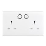 BG Electrical Slim Nexus Double Switched 13A Power Socket + Smart Home Control - White