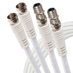 Maplin Twin F Type Male to Twin F Type Female Connector TV Satellite Aerial Extension Cable 3m White
