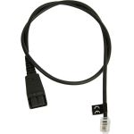 Jabra QD cord, straight, mod plug RJ11 Black