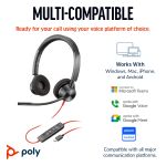 POLY Blackwire 3320 Stereo USB-C Headset +USB-C/A Adapter