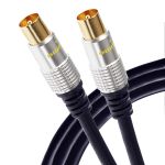 Maplin RF Male to RF Male TV Aerial Coaxial Cable - Black, 5m