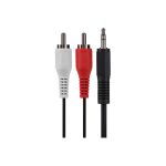 Maplin 3.5mm Aux Stereo 3 Pole TRS Jack Plug to Twin RCA Phono Cable - Black - 1.5m