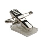 Digital ID Metal Crocodile ID Card Clip with Pin & Self-Adhesive Pad (Pack of 100)
