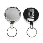 Digital ID Chrome ID Badge Reels with Key Ring (Pack of 50)
