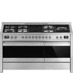 Smeg A5-81 cooker Freestanding cooker Combi Black, Stainless steel
