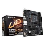 Gigabyte A520M S2H Motherboard - Supports AMD Ryzen 5000 Series AM4 CPUs, 4+3 Phases Pure Digital VRM, up to 5100MHz DDR4 (OC), PCIe 3.0 x4 M.2, GbE LAN, USB 3.2 Gen 1