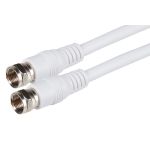 Maplin F Type Male to F Type Male Connector TV Satellite Aerial Coaxial Cable 1.5m White