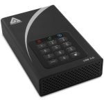 Apricorn Aegis Padlock DT external hard drive 12 TB USB Type-B 2.0/3.2 Gen 1 (3.1 Gen 1) Black