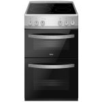 Amica AFC502SS cooker Freestanding cooker Electric Ceramic Black, Silver