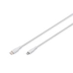 Digitus Lightning silicone connection cable, USB-C - Lightning, 2m, white