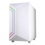 VIDA Apollo M White ARGB Gaming Case w/ Glass Window, Micro ATX, Rear ARGB Infinity Fan, Front LED Strips