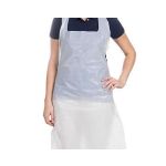 DATA DIRECT White Polythene Disposable Apron 16Mu Flat-Pack 200 Pieces